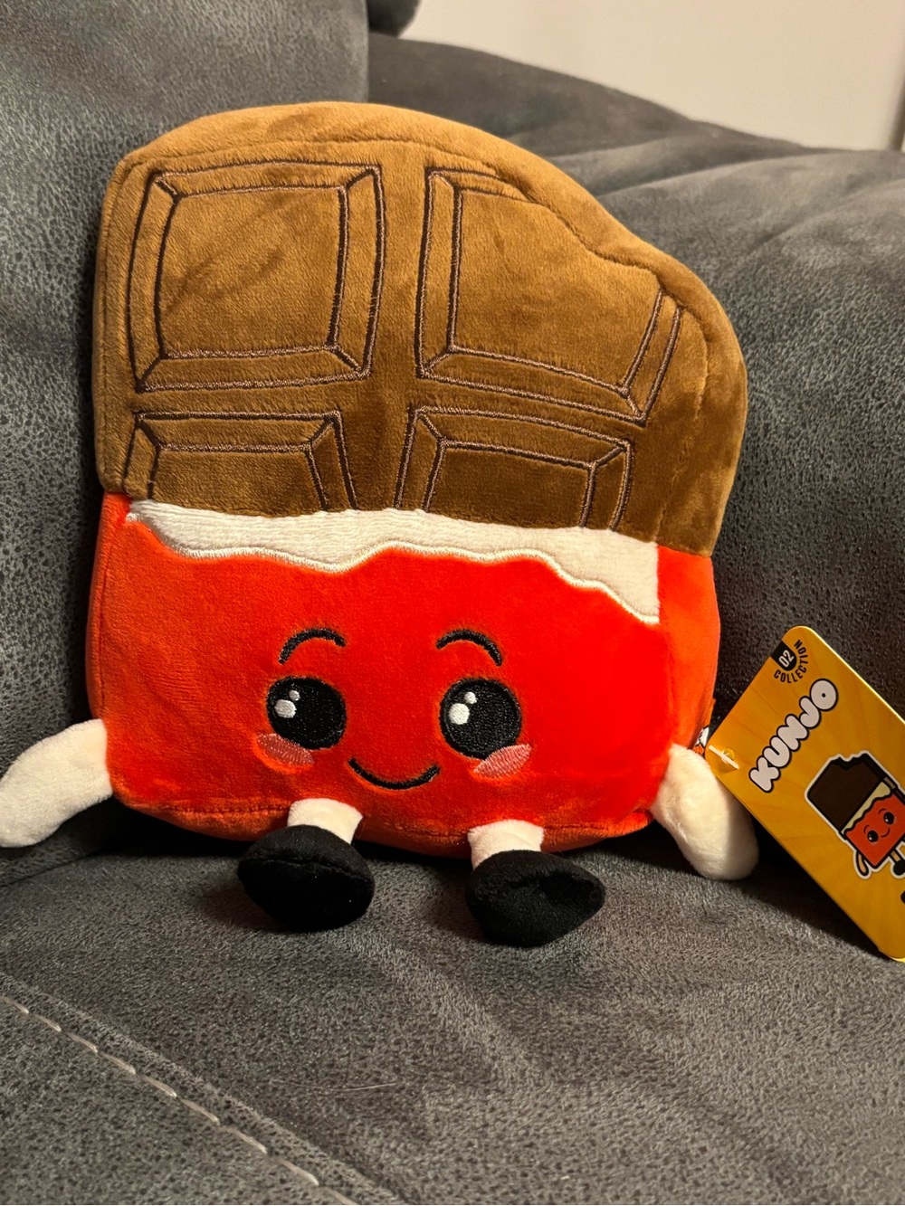 Chocolate Bar Plush Toy - Red and Brown Friendly Plush